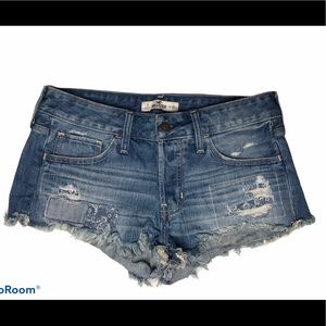Hollister Light Wash DistressMini Shorts